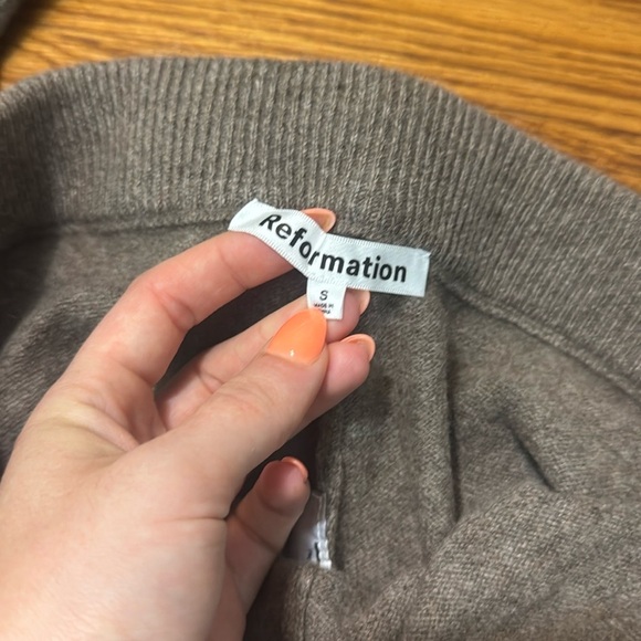 Reformation Caitlin Cashmere Joggers Size Small Brown Tan - Picture 6 of 12